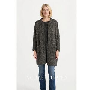 INHABIT Cotton Yak Duster Cardigan Sweater Small Black NWT